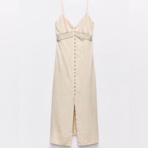 ZARA LINEN BLEND MIDI SLIP DRESS
Sz small